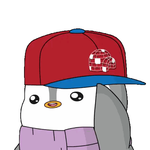 Cartoon Penguin With Red Hat and Scarf