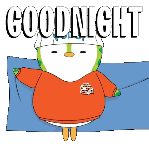 Cartoon Penguin Wrapped in Blue Blanket