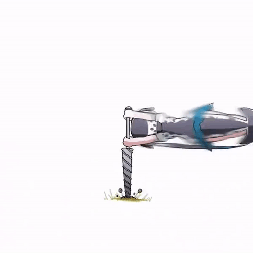 Cartoon Person Drilling Hole In Ground GIF