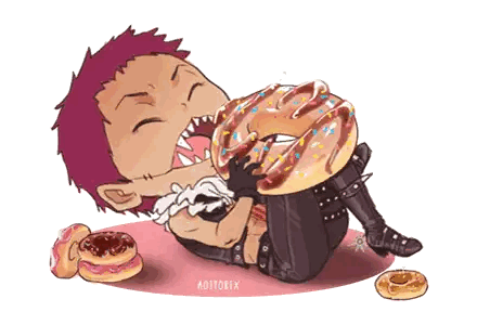 Cartoon Person Eating Donut