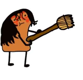 Cartoon Person Holding Brush