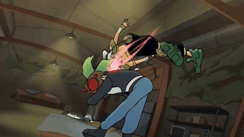 Cartoon Person Holding Cane With Letter S GIF