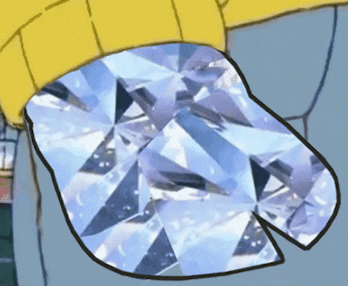 Cartoon Person Holding Diamond