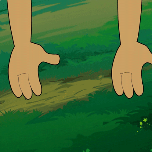 Cartoon Person Holding Flower