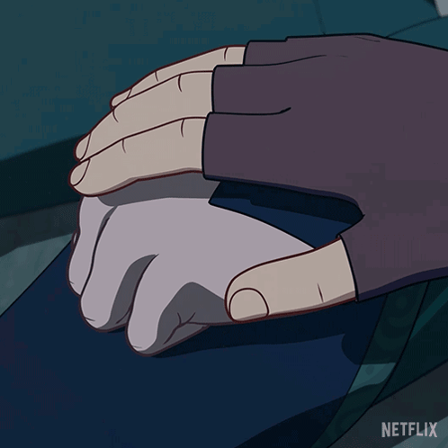 Cartoon Person Holding Hand With Netflix