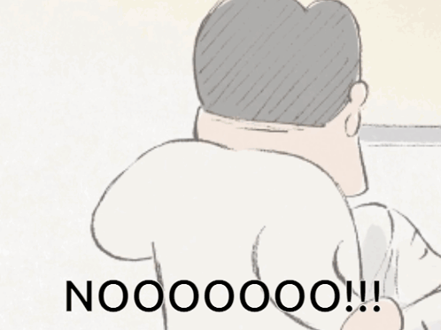 Cartoon Person Holding Paper Saying Noooooo
