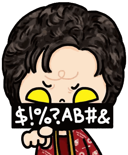 Cartoon Person Holding Sign with Symbols