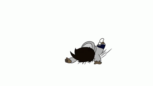 Cartoon Person Jumping in Air