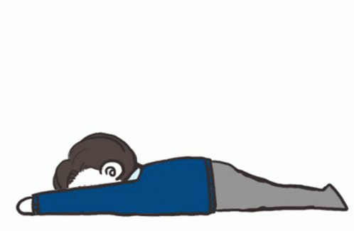 Cartoon Person Laying on Back With Arms Outstretched