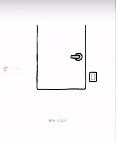Cartoon Person Opening Door With @ori.doogi