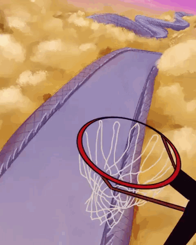 Cartoon Person Playing Basketball With Hoop