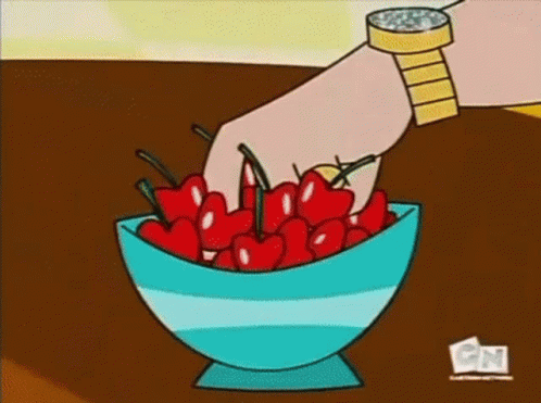 Cartoon Person Pouring Cherries Into Bowl