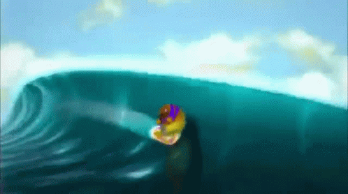 Cartoon Person Riding A Wave GIF