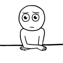 Cartoon Person Sitting in Puddle Crying
