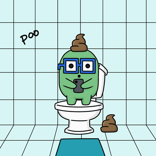 Cartoon Person Sitting On Toilet GIF