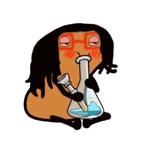 Cartoon Person Smoking Bong