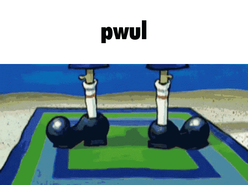 Cartoon Person Standing on Rug with Pwul