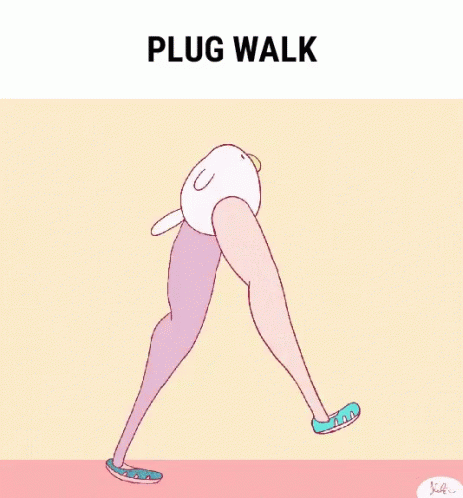 Cartoon Person Walking Plug Walk