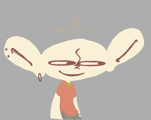 Cartoon Person With Big Ears And Smile GIF