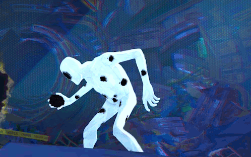 Cartoon Person With Black Spots on Face