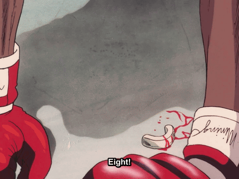 Cartoon Person with Bloody Foot Eight