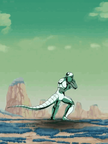 Cartoon Person With Dragon Tail Holding Sword