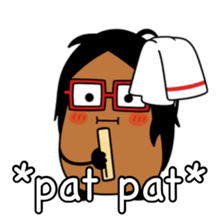 Cartoon Person With Glasses And Towel Saying Pat Pat GIF