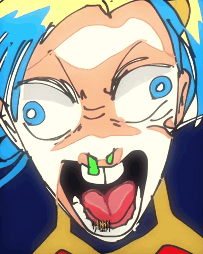 Cartoon Person With Mouth Open and Tongue Sticking Out
