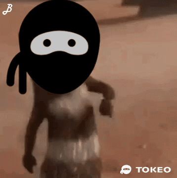 Cartoon Person with Ninja Mask