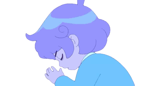 Cartoon Person with Purple Hair