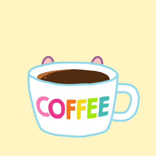 Cartoon Pig Coffee GIF