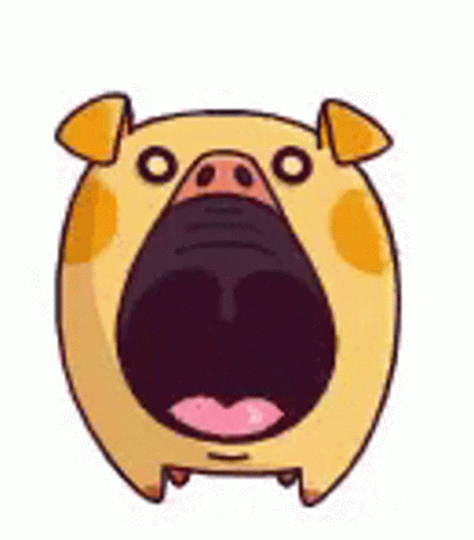 Cartoon Pig Mouth Open Tongue Out