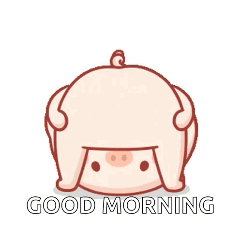 Cartoon Pig Saying Good Morning