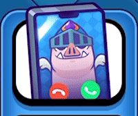 Cartoon Pig Wearing Knight Helmet Talking on Phone