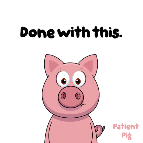Cartoon Pig With Eyes Closed Done