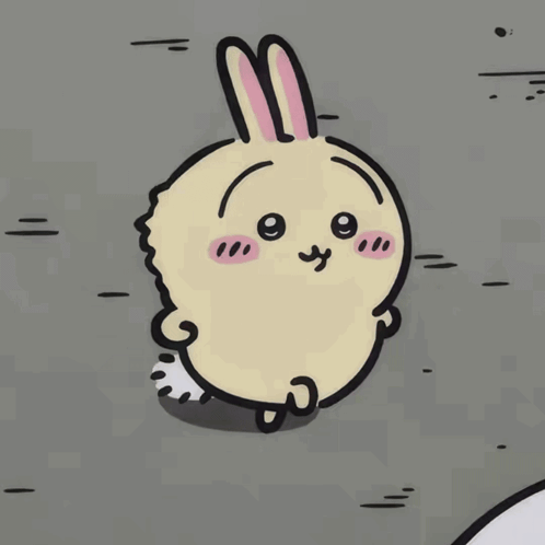 Cartoon Pig with Pink Nose and White Tail