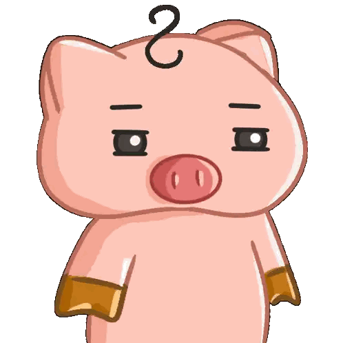 Cartoon Pig With Question Mark