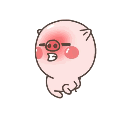Cartoon Pig with Red Spot and Smoke