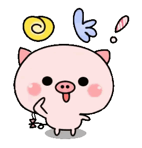 Cartoon Pig With Swirl and Wing