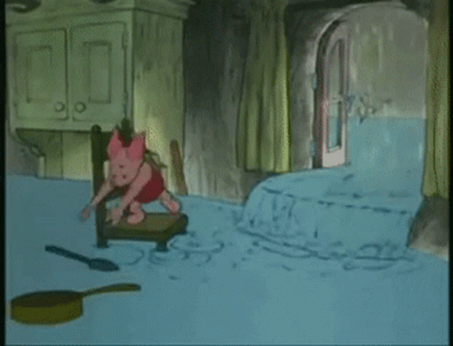 Cartoon Piglet Looking Through Magnifying Glass GIF