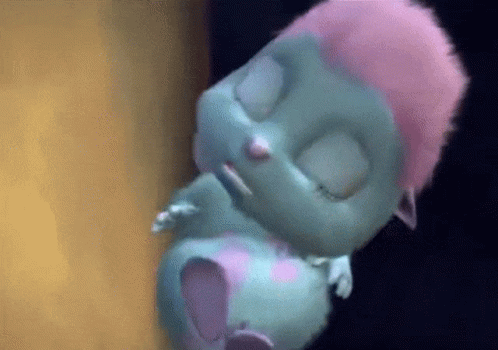 Cartoon Pink Hair Character Sleeping GIF