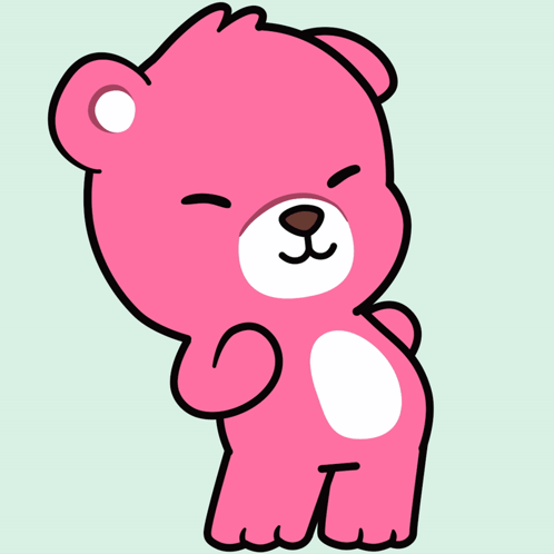 Cartoon Pink Teddy Bear