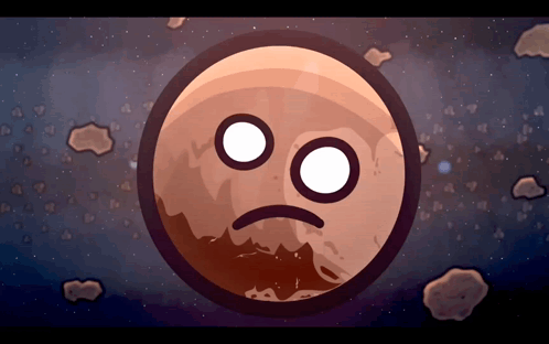 Cartoon Planet With Sad Face
