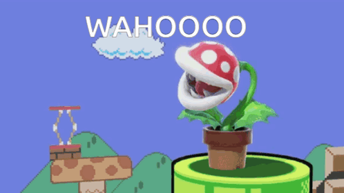 Cartoon Plant Open Mouth Saying Wahoooo