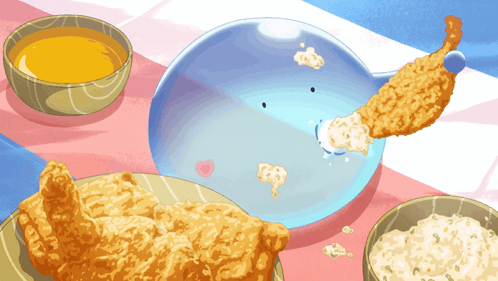 Cartoon Plate of Food With Honey and Rice