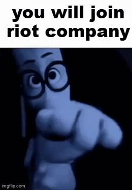 Cartoon Pointing Saying You Will Join Riot Company