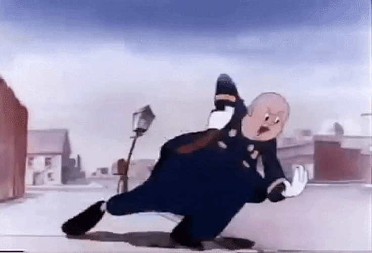 Cartoon Police Cop Frantic Running GIF