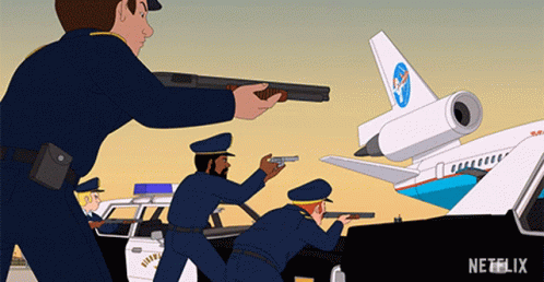 Cartoon Police Target Bad Aim GIF