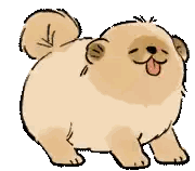 Cartoon Pomeranian Dog Sticking Out Tongue