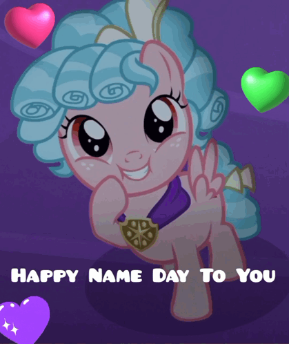 Cartoon Pony Happy Name Day to You